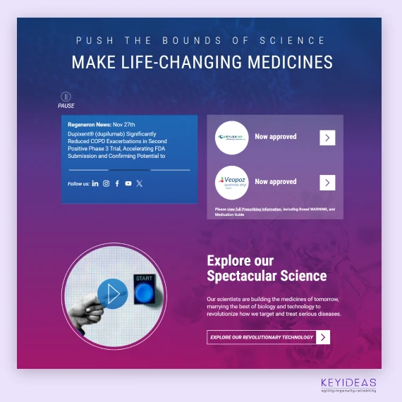 Medicine landing page graphic design