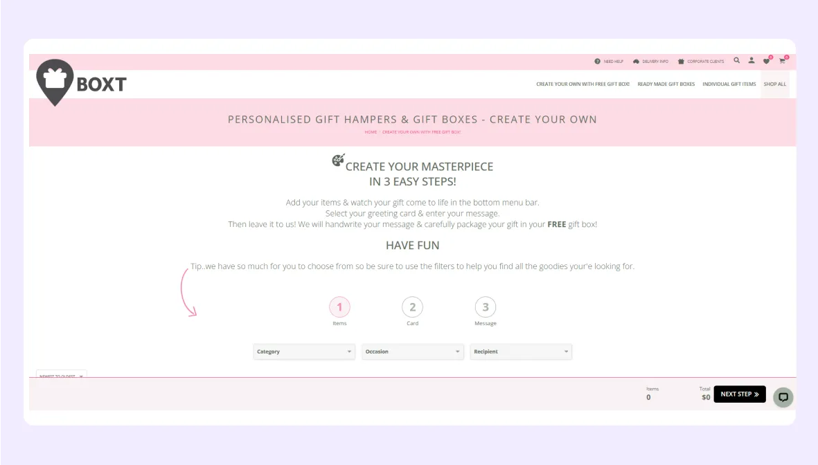 Custom gift shop website design in Australia