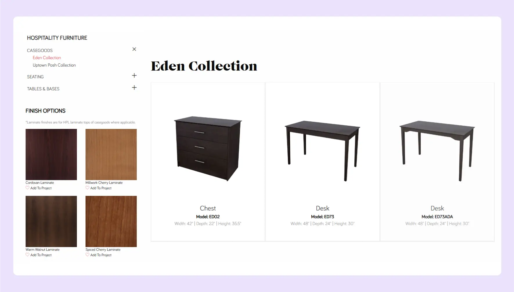 Best Hospitality Furniture Store Website Development